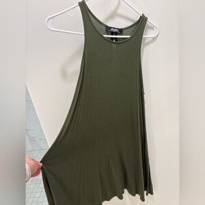 Olive Green Sleeveless Swing Dress Lulu's